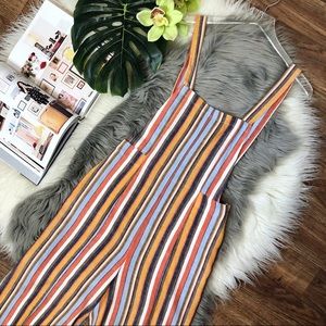 Forever 21 | Striped Linen Overalls Jumpsuit Sz S